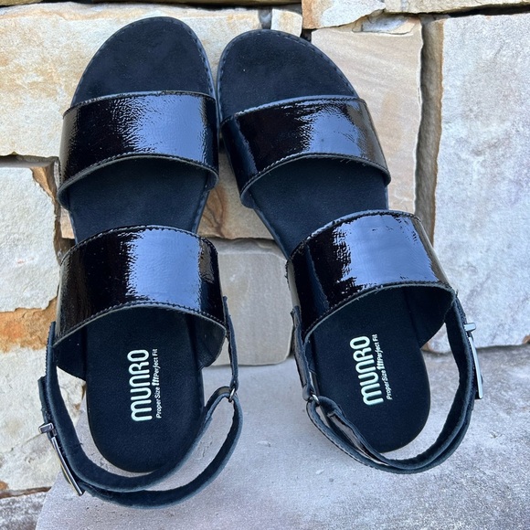 Munro Black Nordstrom Sandals Sleek Slingback Design  Sz-10M. R - Picture 6 of 14